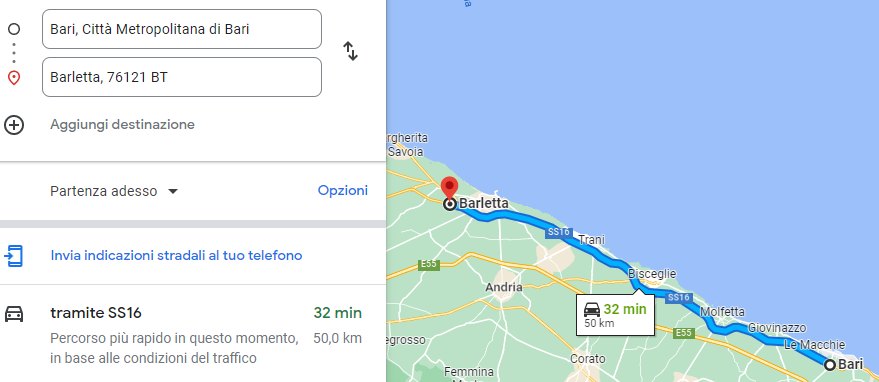percorso di Google Maps